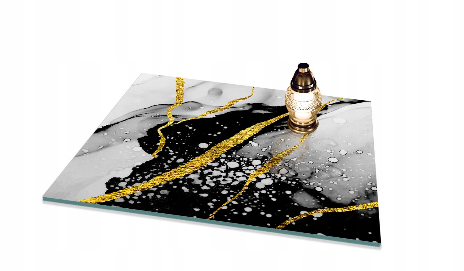 Podstavec pod Hřbitovní Svíčka Tvrzené Sklo s potiskem 65x60 cm na Hřbitov