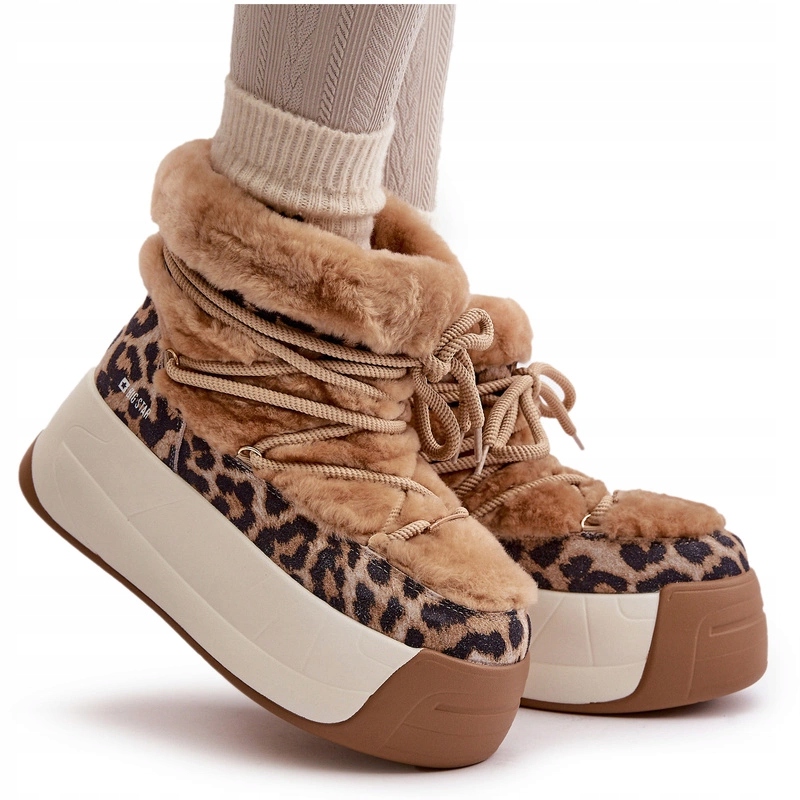 Sněhule S Kožešinou, Silná Podrážka, Kůže Big Star OO274A208 Hnědé 39