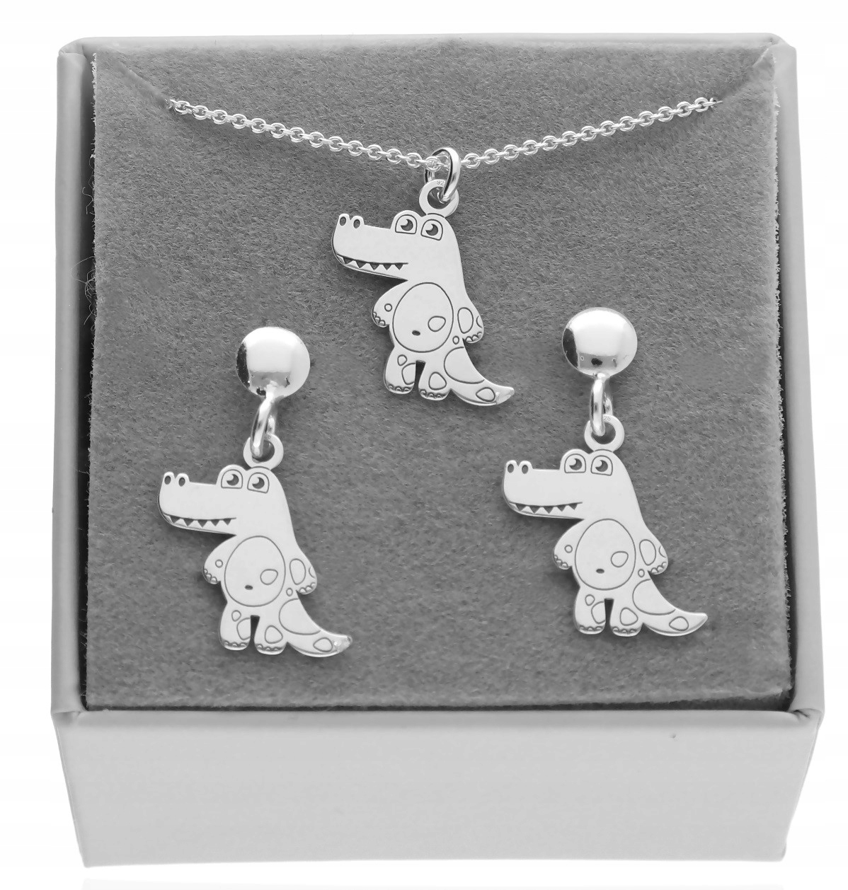 Dětský set krokodýl pro štěstí stříbro 925