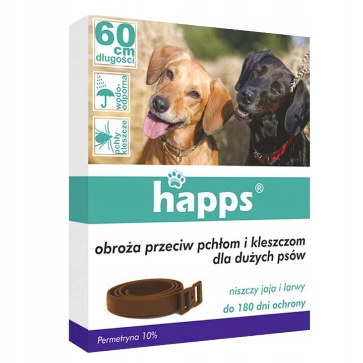 

Obroża dla Psów na kleszcze pchły 60 cm Happs