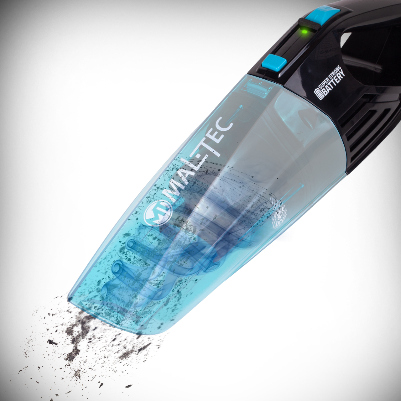 ODKURZACZ RĘCZNY SAMOCHOPDOWY BEZPRZEWODOWY MALTEC 12w1 NA SUCHO I MOKRO Cechy dodatkowe pojemnik na kurz