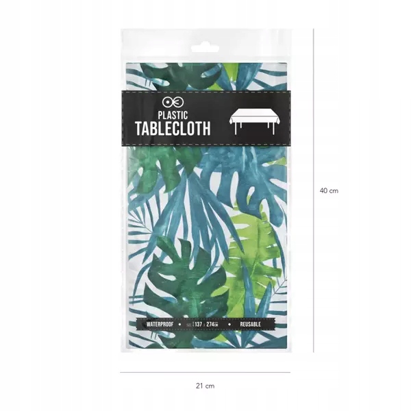 OBRUS FOLIOWY URODZINY LIŚCIE TROPIKALNE 137x274cm EAN (GTIN) 5904610141014