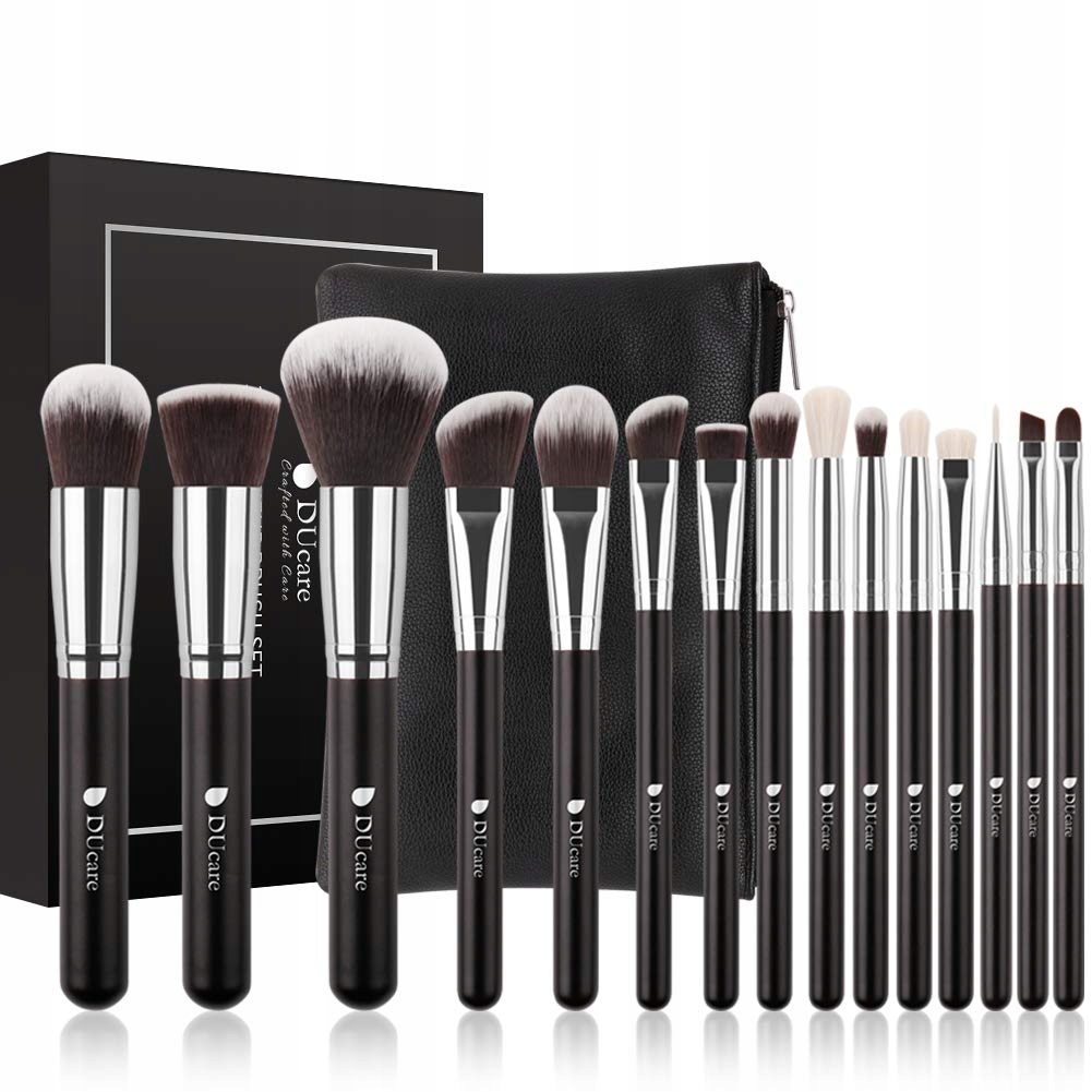 Pędzle do makijażu zestaw 15x Make Up mejkap kosmetyczka