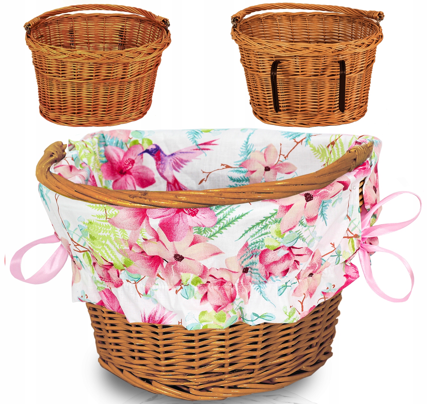 

Koszyk Wiklinowy Na Rower Zakupy Haczyki + Wkład