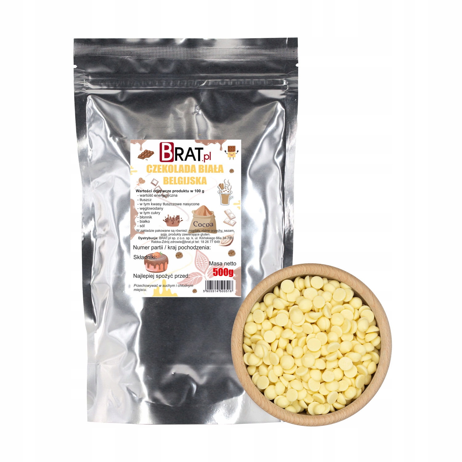 Levně 2 x Brat Čokoláda Belgická Bílá pro fondue fontány 500 g