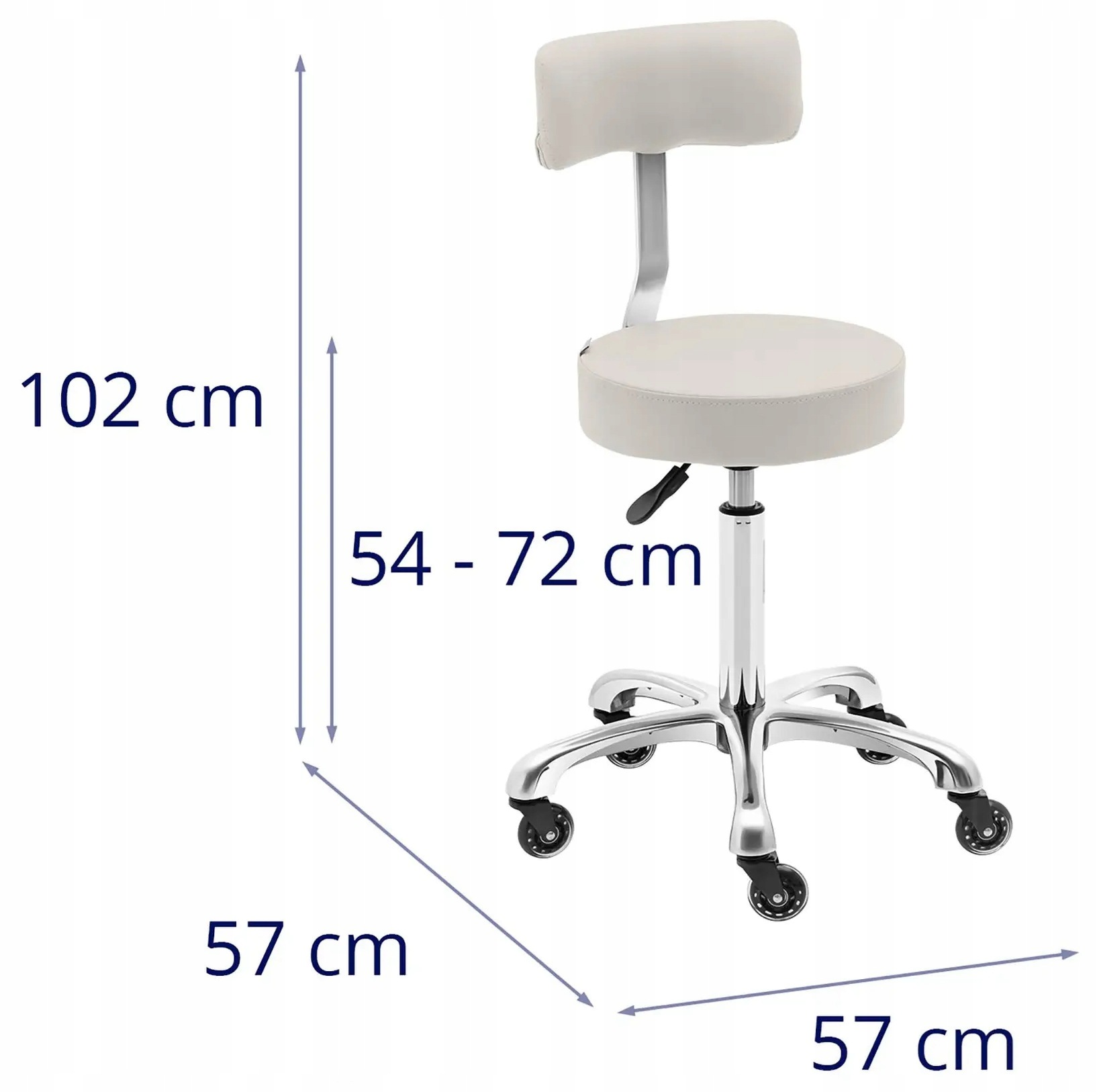 Taboret kosmetyczny krzesło beżowe 53-71 cm Physa WELLS BEIGE 10040611