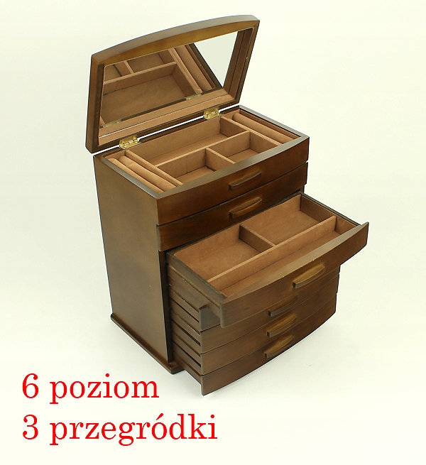 7p Шкатулка комод сундучок на ювелирные изделия коричневый Тип для хранения ювелирных изделий