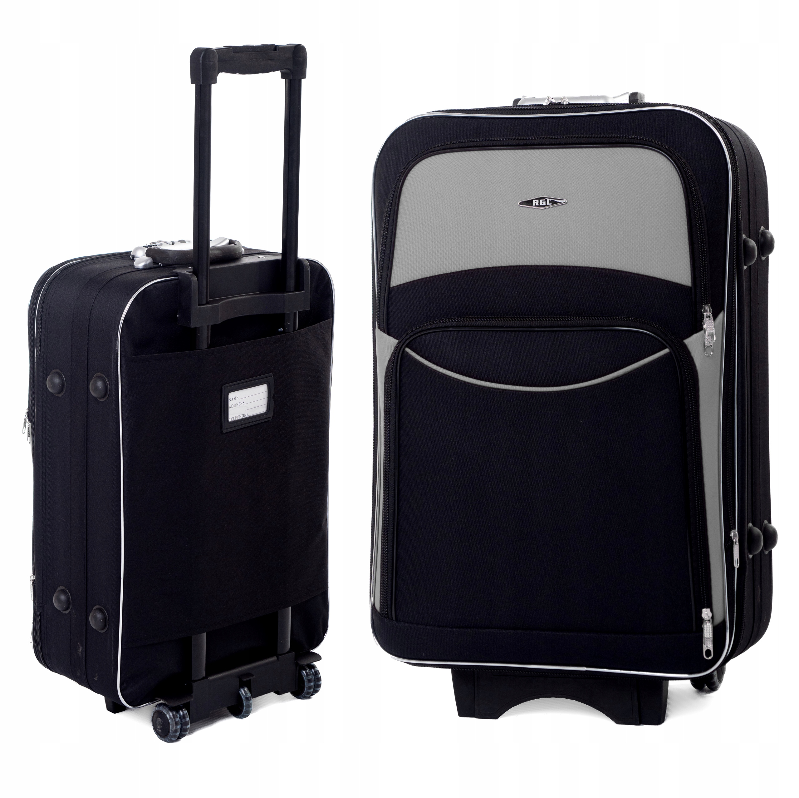 ŚREDNIA WALIZKA PODRÓŻNA XL RGL BAGAŻ 773 KÓŁKA Wzór dominujący mix wzorów