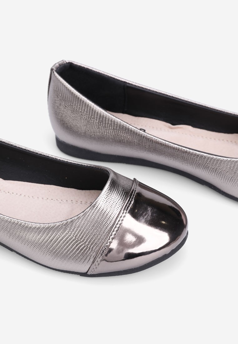 BRĄZOWE BALERINKI DAMSKIE PŁASKIE BUTY WSUWANE WKŁ. EKOSKÓRA WYGODNE LEKKIE Oryginalne opakowanie producenta pudełko