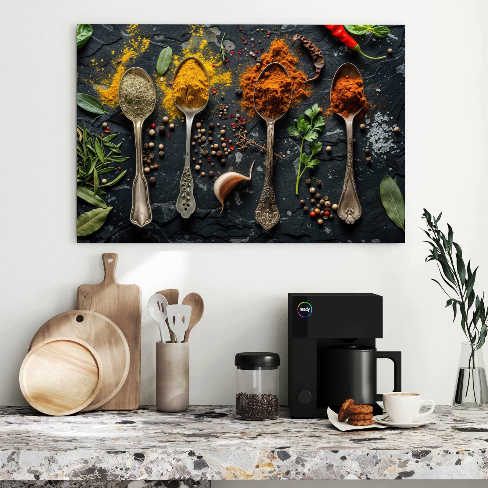 Magnetická tabule Koření Lžíce Mix 90 × 60 cm