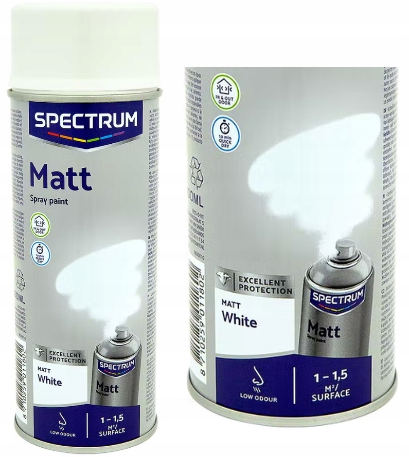 FARBA W SPRAY BIAŁA MAT MATOWA BIAŁY LAKIER 400 ML