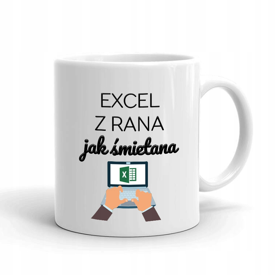 

Kubek Biały z nadrukiem Excel Z Rana 01