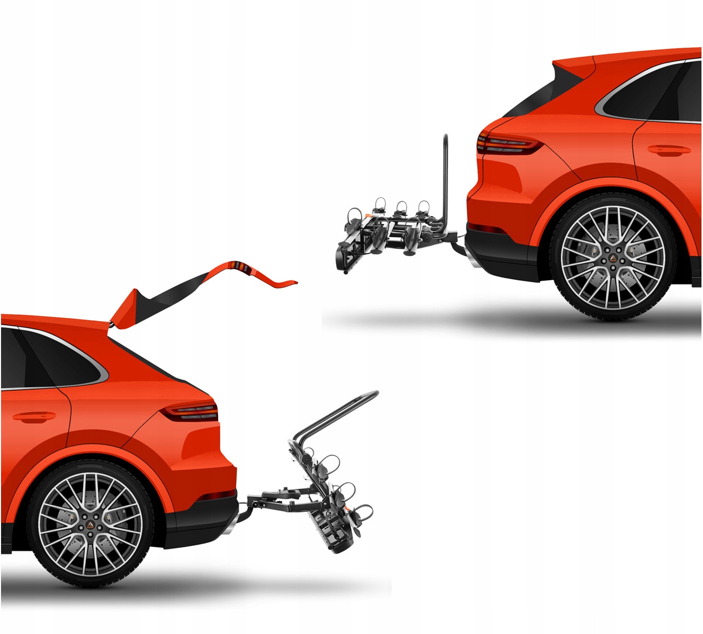 Bagażnik rowerowy platforma na 2 rowery do 60kg ZAMYKANY na HAK UCHYLANY Typ uchwytu platforma