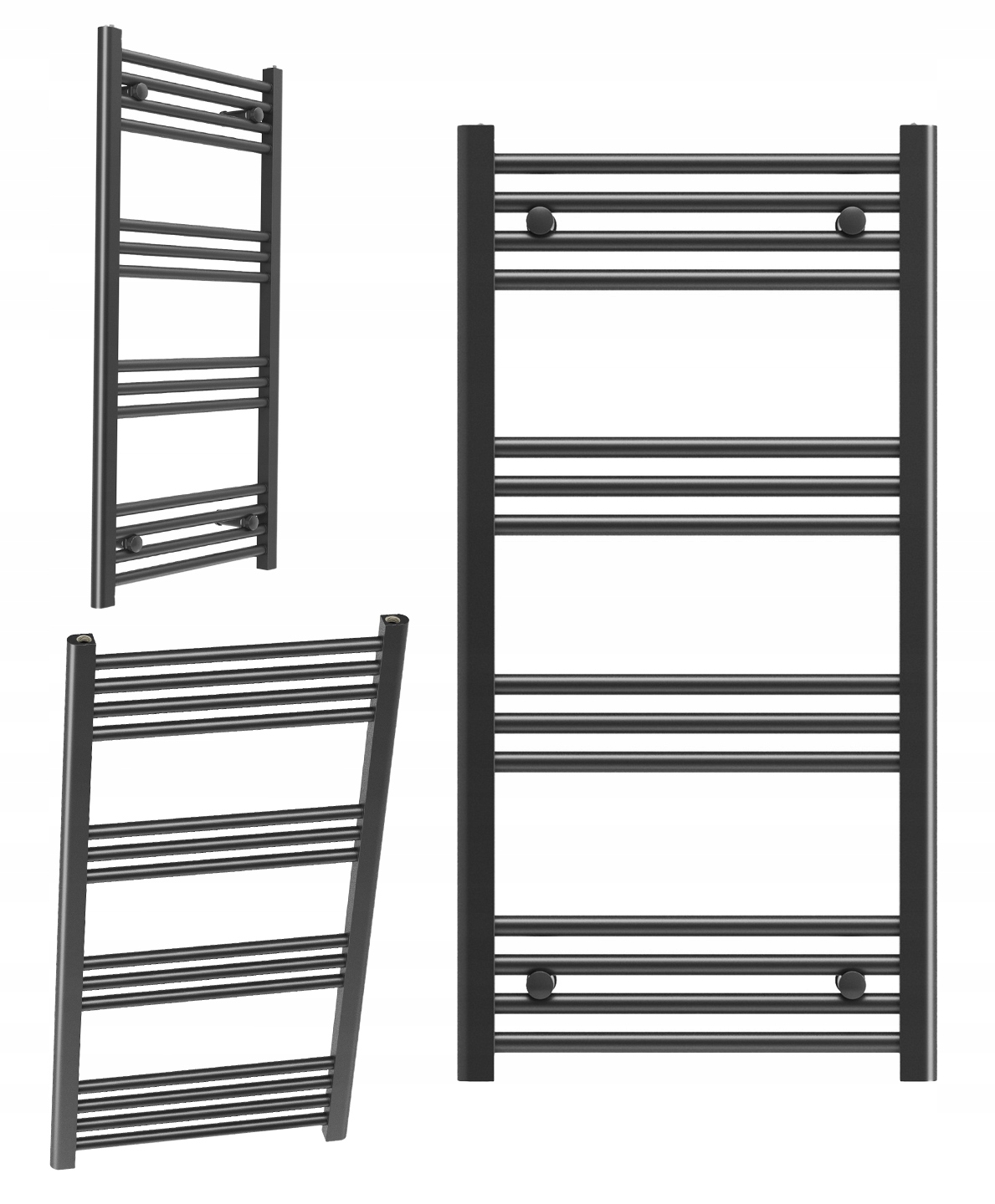 Kúpeľňový Ohrievač Čierny Moderný Rebrík Breno 50x100 cm Kaloryfer