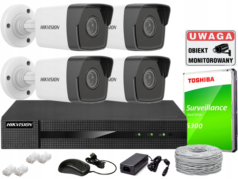 Vnútorná a vonkajšia Ip kamera Hikvision NVR-8CH-5MP/8P B4(x4)