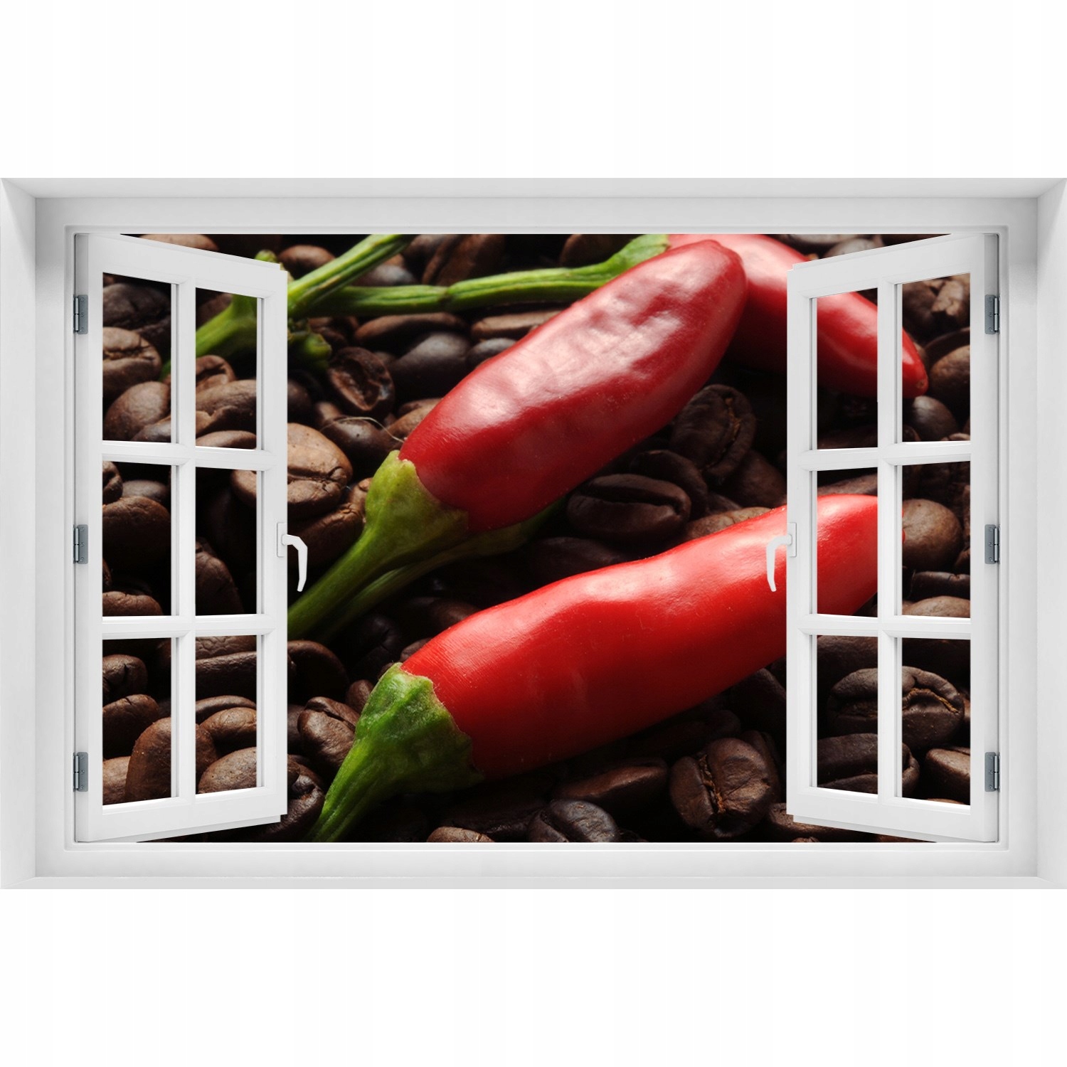 

Naklejka Okno samoprzylepne Chilli i kawa 120x80