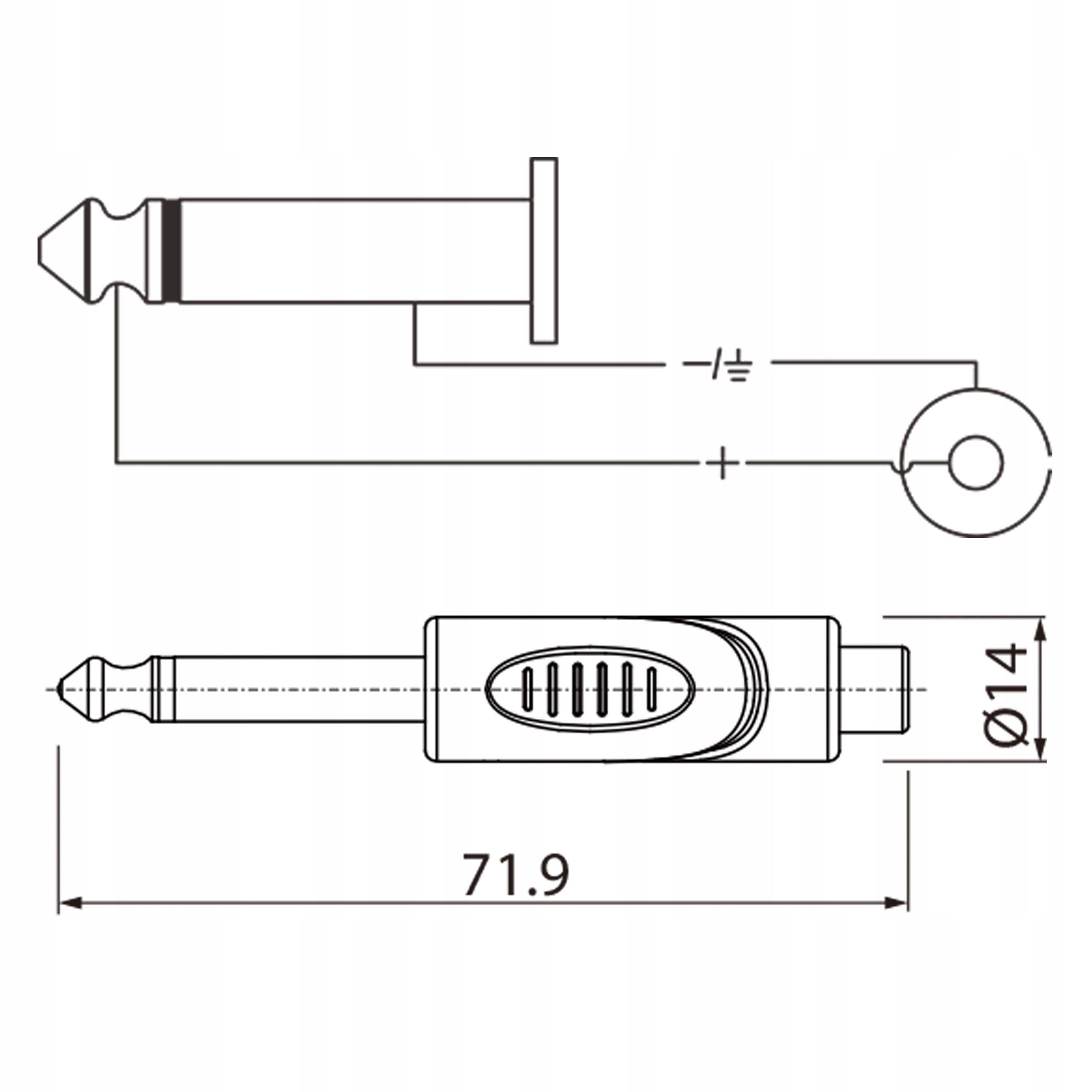 PRZEJŚCIÓWKA ADAPTER REDUKCJA WTYK JACK 6.3 mm MONO - GNIAZDO RCA Marka Roxtone