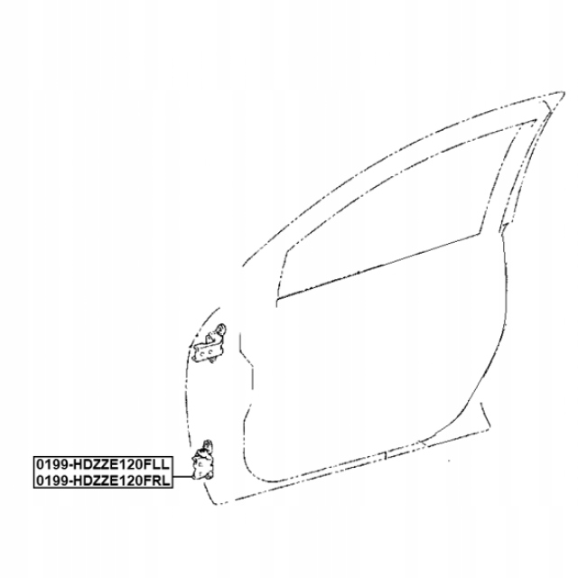ZAWIAZ DOLNY DRZWI PRZEDNIE LEWE TOYOTA AVENSIS T25 HILUX COROLLA E12 YARIS Numer katalogowy części 0199-HDZZE120FLL