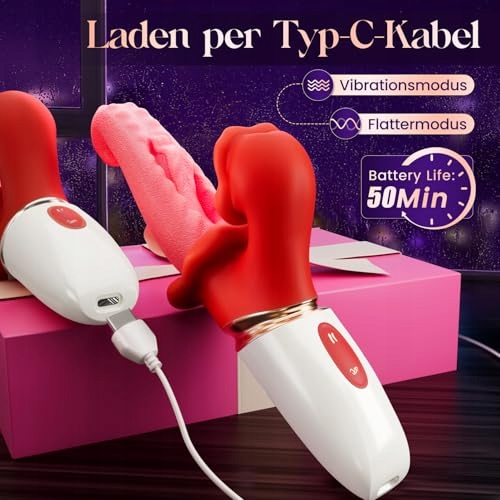 GOBEKEN Wibrator Dildo Dla Kobiet 7 Trybów Wibracji i Lizań Zabawka Dla Par — miniatura 6