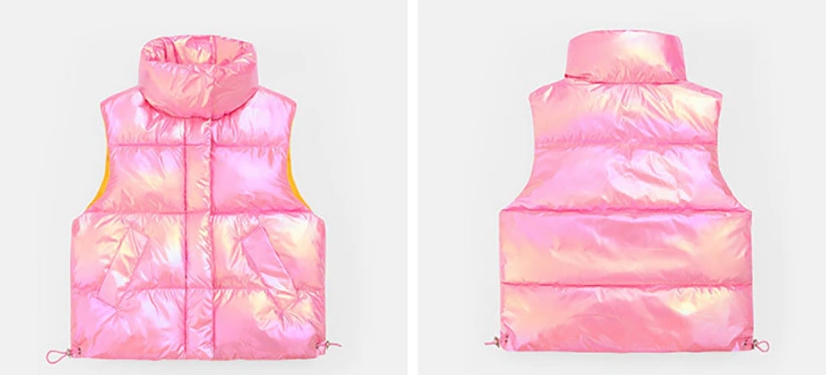 Модель без рукавов ЖИЛЕТ ВЕСНА цвета ГОЛОГРАФИЧЕСКОЙ