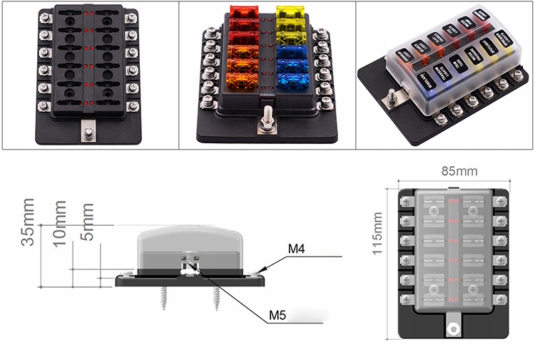 SKRZYNKA GNIAZDO OBUDOWA BEZPIECZNIKÓW 1 na 12 Producent części Inny