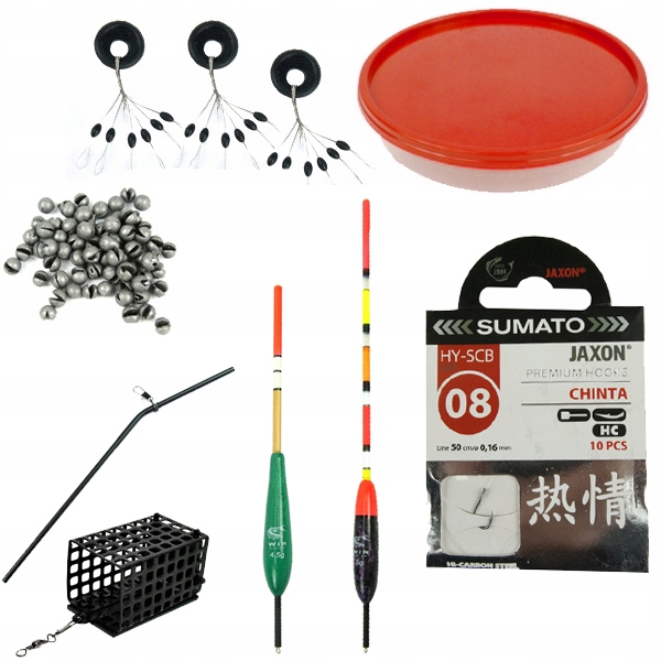 ZESTAW wędkarski JAXON WĘDKA teleskop, KOŁOWROTEK, Żyłka, spławik koszyk Materiał wędki kompozyt