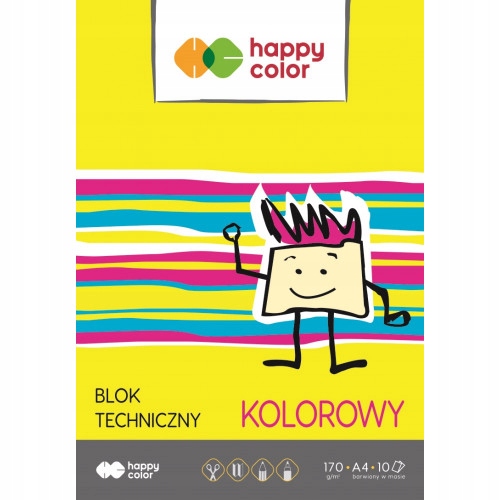 

Blok techniczny kolorowy Happy Color A4 10 arkuszy