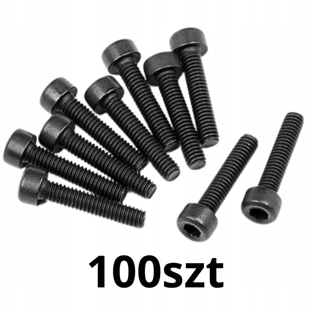 M3x6 imbusový šroub s válcovou hlavou, černý, 100 ks