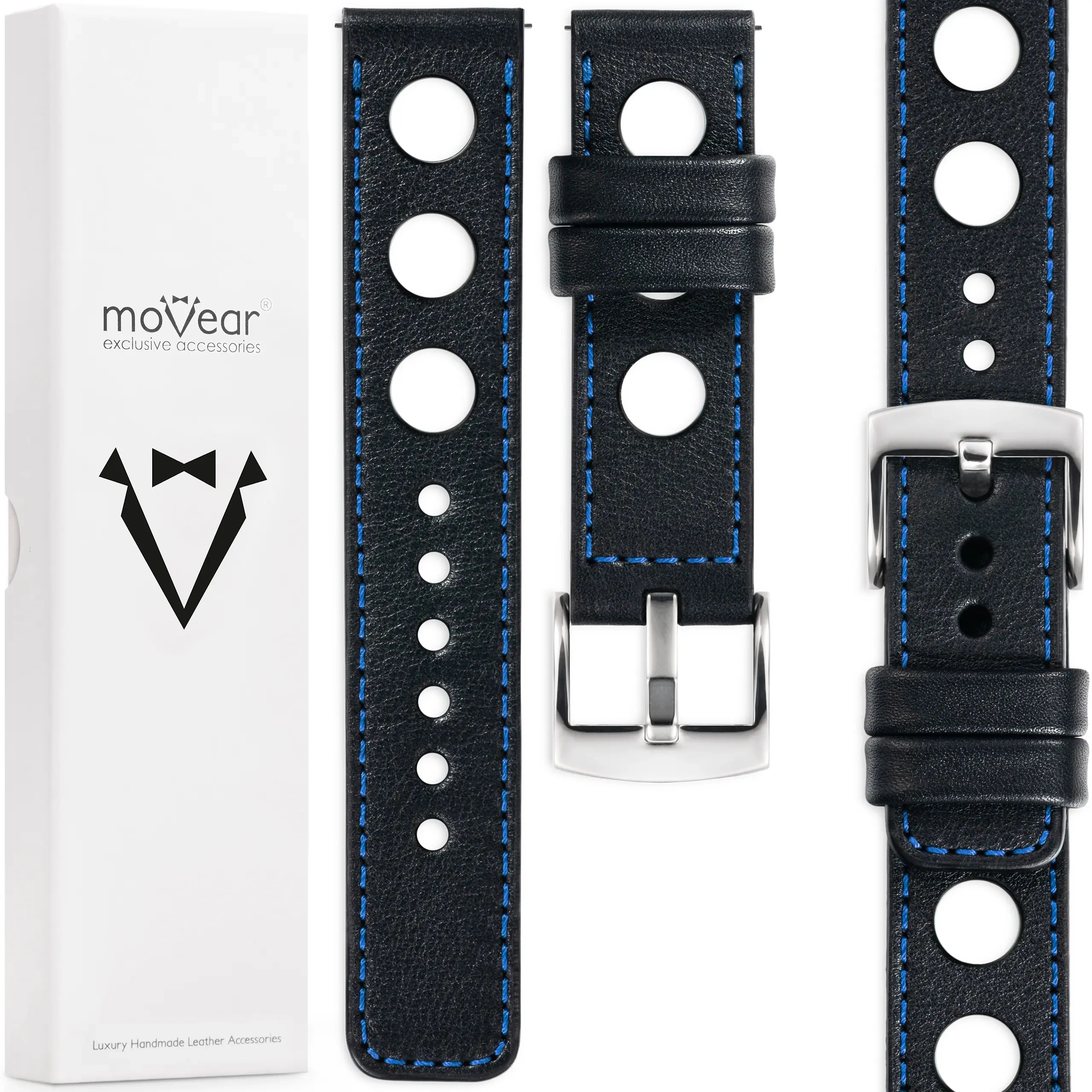 Pásek 24 mm pro prémiové kožené hodinky, exkluzivní, ručně vyrobený Movear