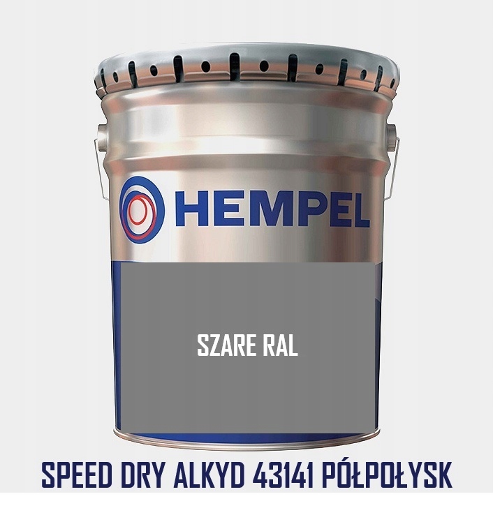 Szybkoschnąca Farba Alkidowa Hempel Speed Dry 43141 Półpołysk Szara 5L