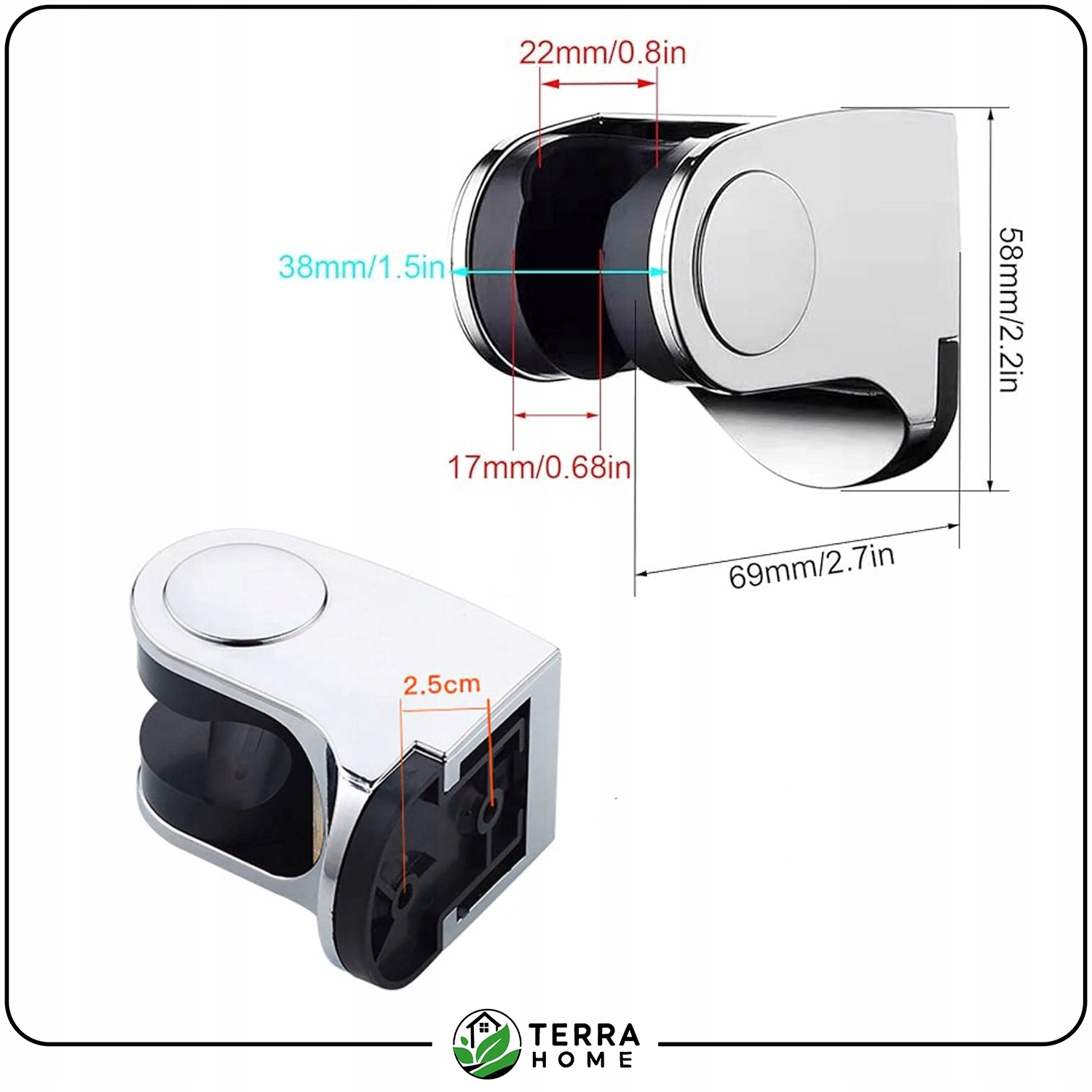 UCHWYT DO SLUCHAWKI PRYSZNICOWEJ REGULOWANY CHROM Marka bez marki