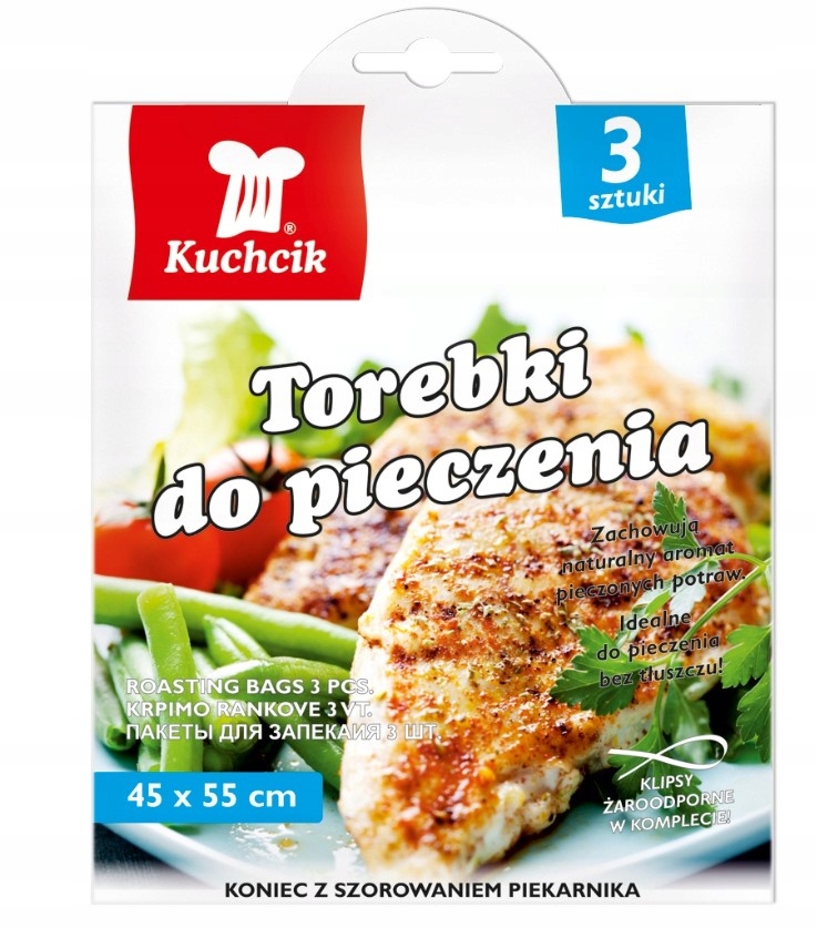 

Torebki do pieczenia Kuchcik 45x55cm 3szt klipsy