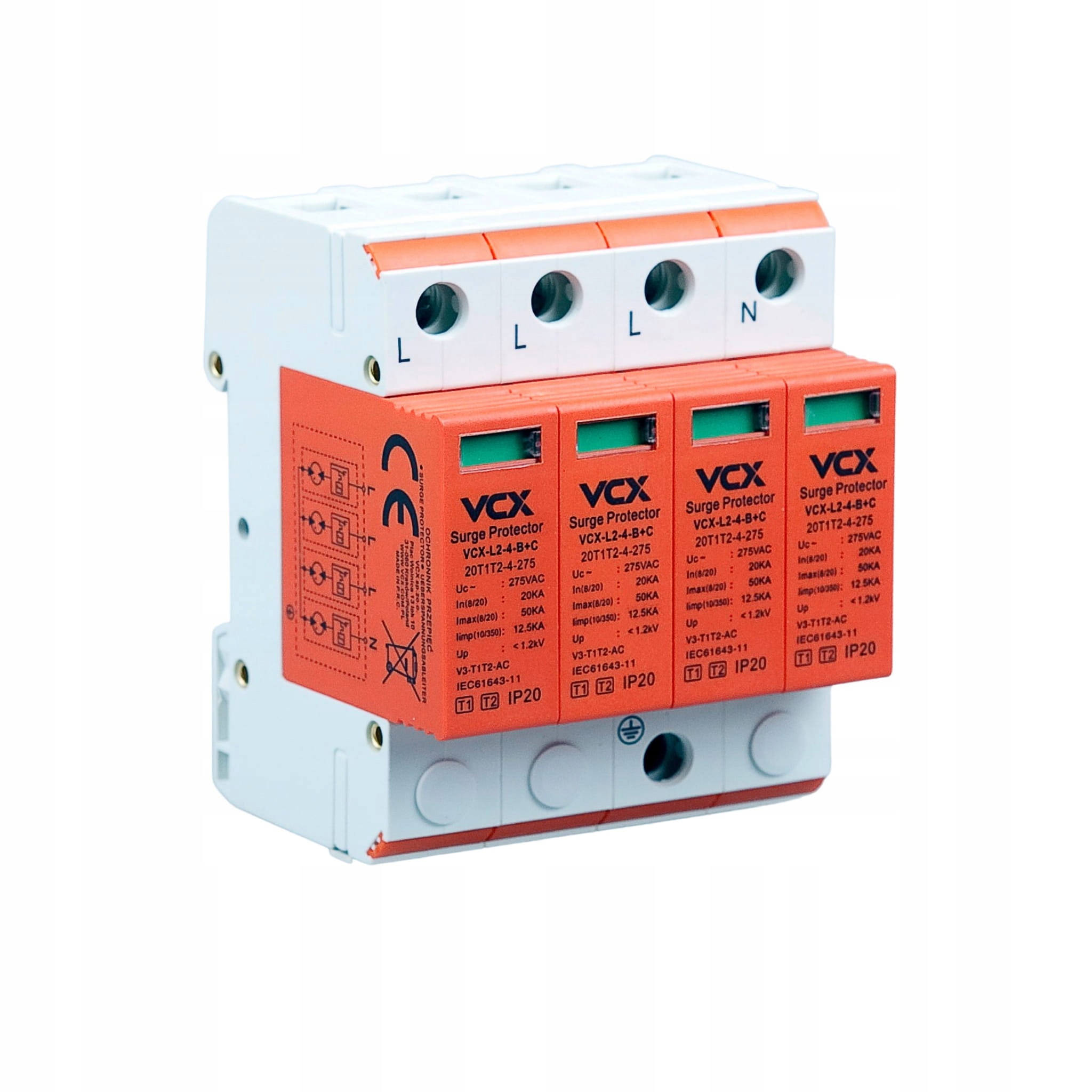 Omezovač přepětí třídy B+c 4P (T1+T2) 12,5 kA