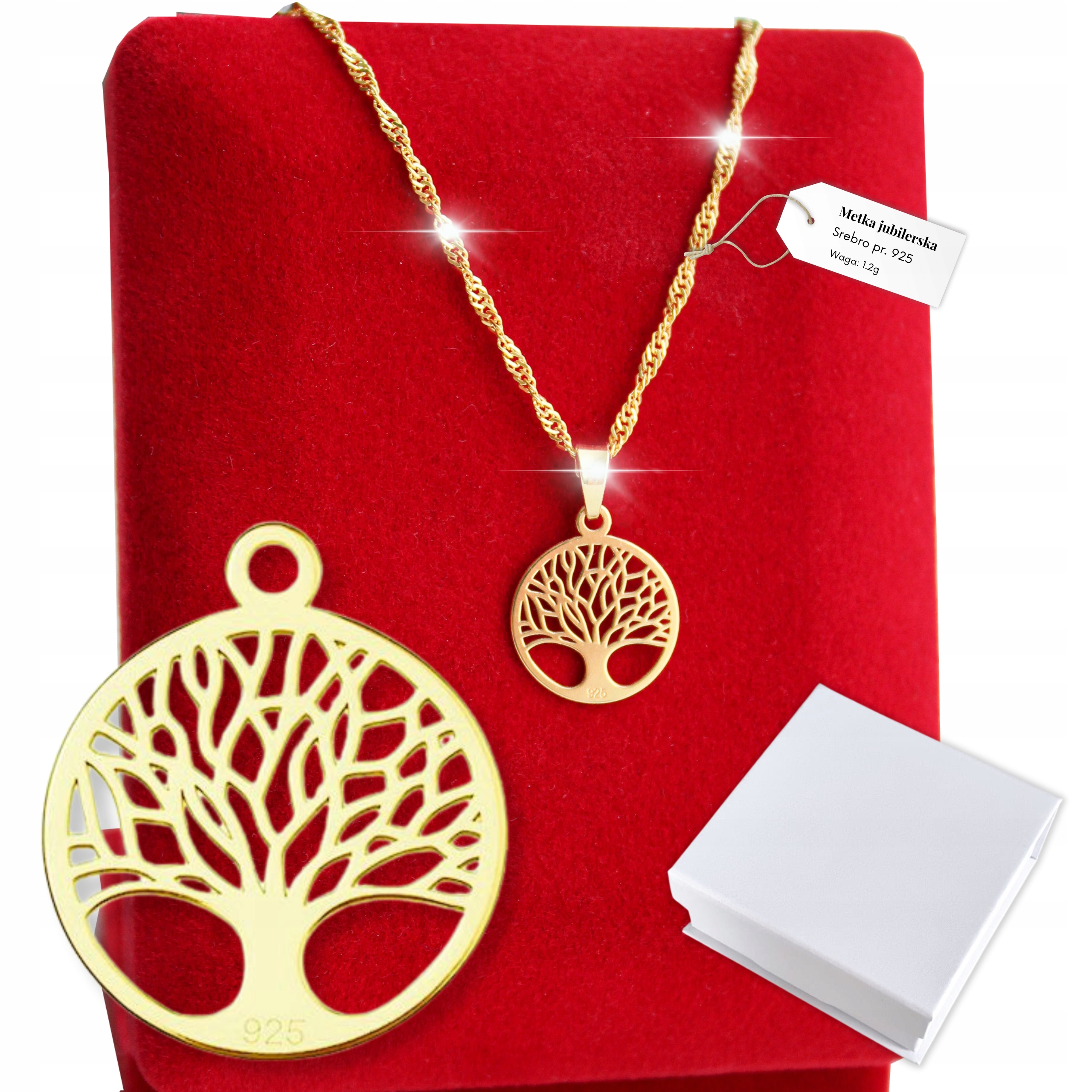 Zlatý Náhrdelník Strom Štěstí jako Dárek Ag 925