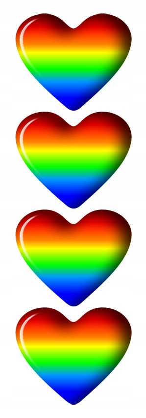 

Naklejka Uv Tęczowe Serca 4 szt.