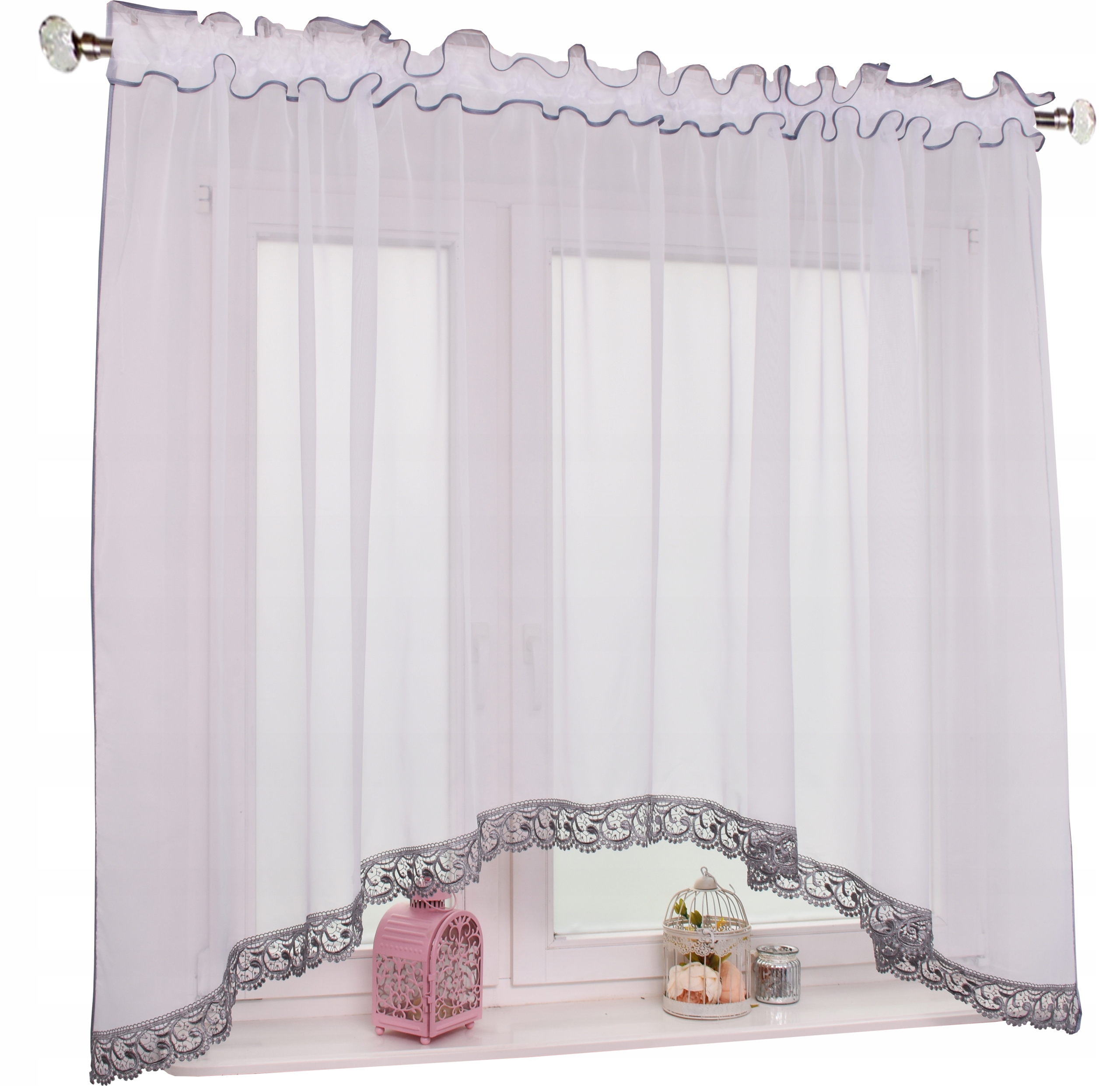 

Firana Pokój Łuk Woal Gipiura Szara 400x150 cm