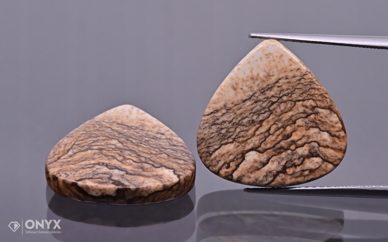 Jaspis Kalahari mělký Para nepravidelný 17,5x17,5 mm