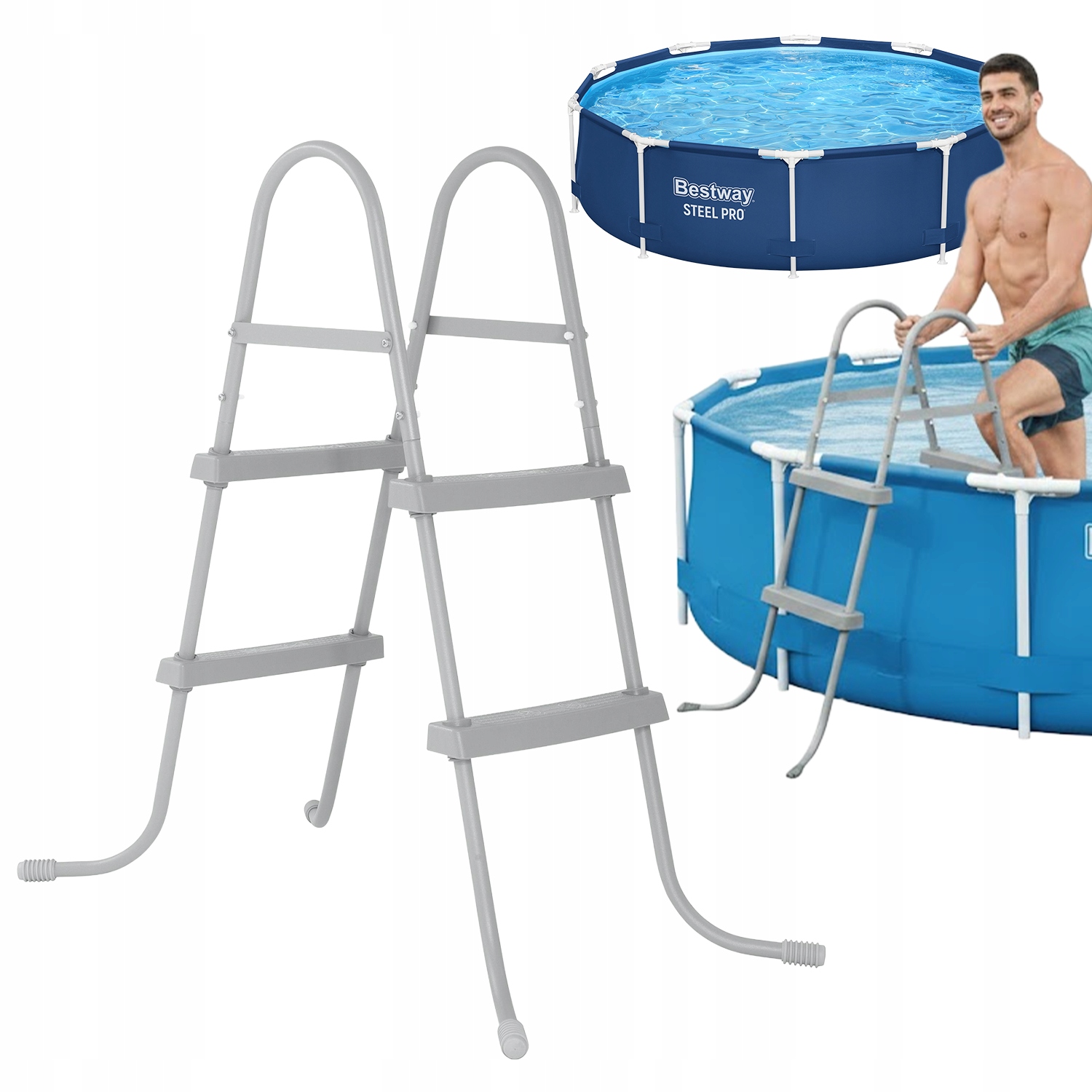 Oboustranný Žebřík Bazénové Schody Vstup Je Vhodný Do Bazénu Bestway 56679