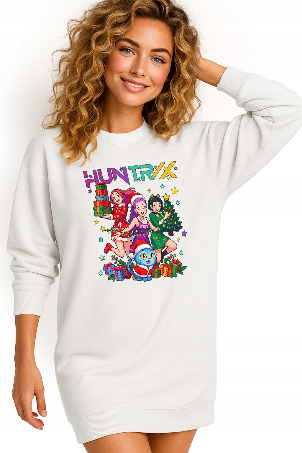 Mikina Vánoční Oversize Šaty Huntrix Dárek K Vánocům XL