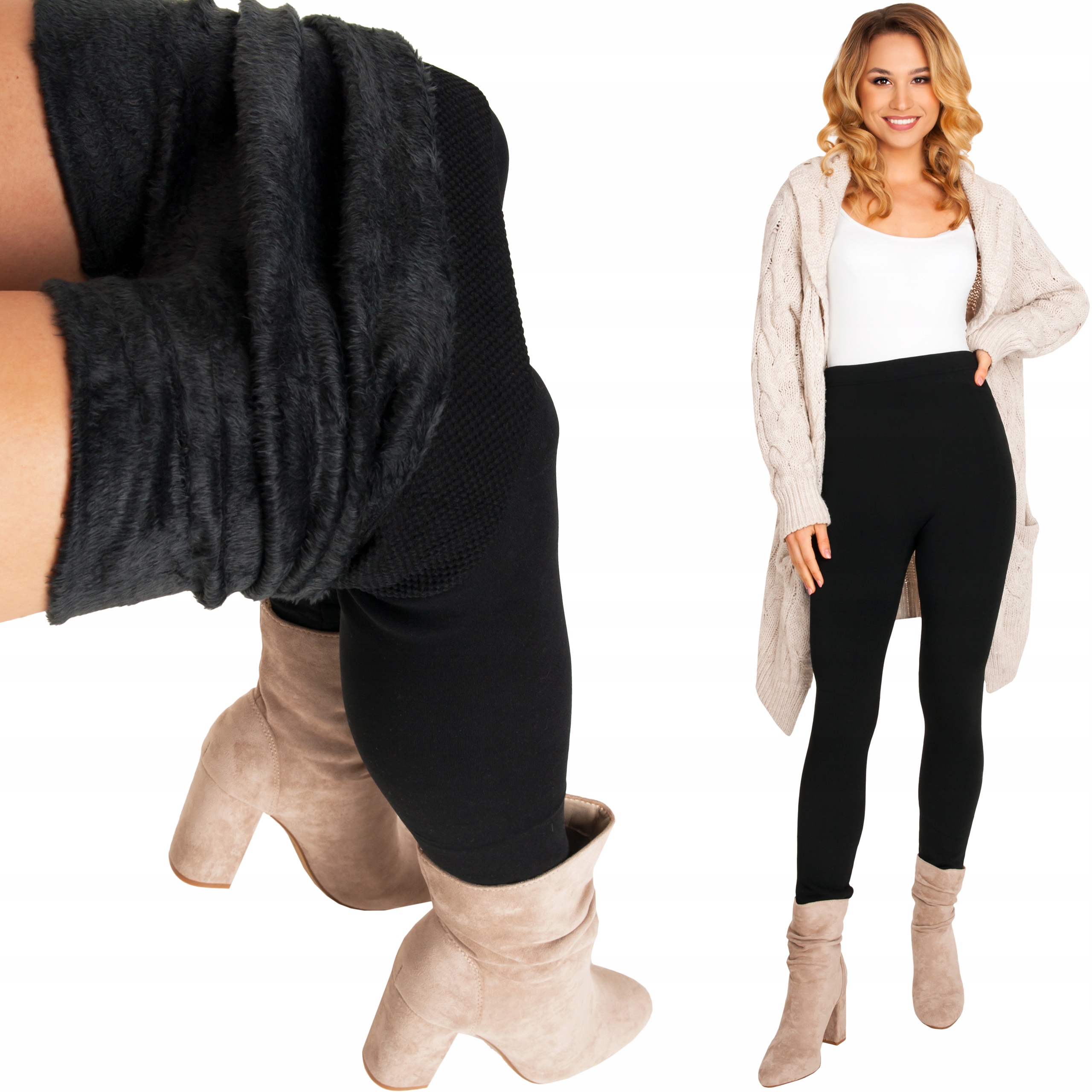 

Legginsy damskie Ocieplane futerkiem Zimowe getry
