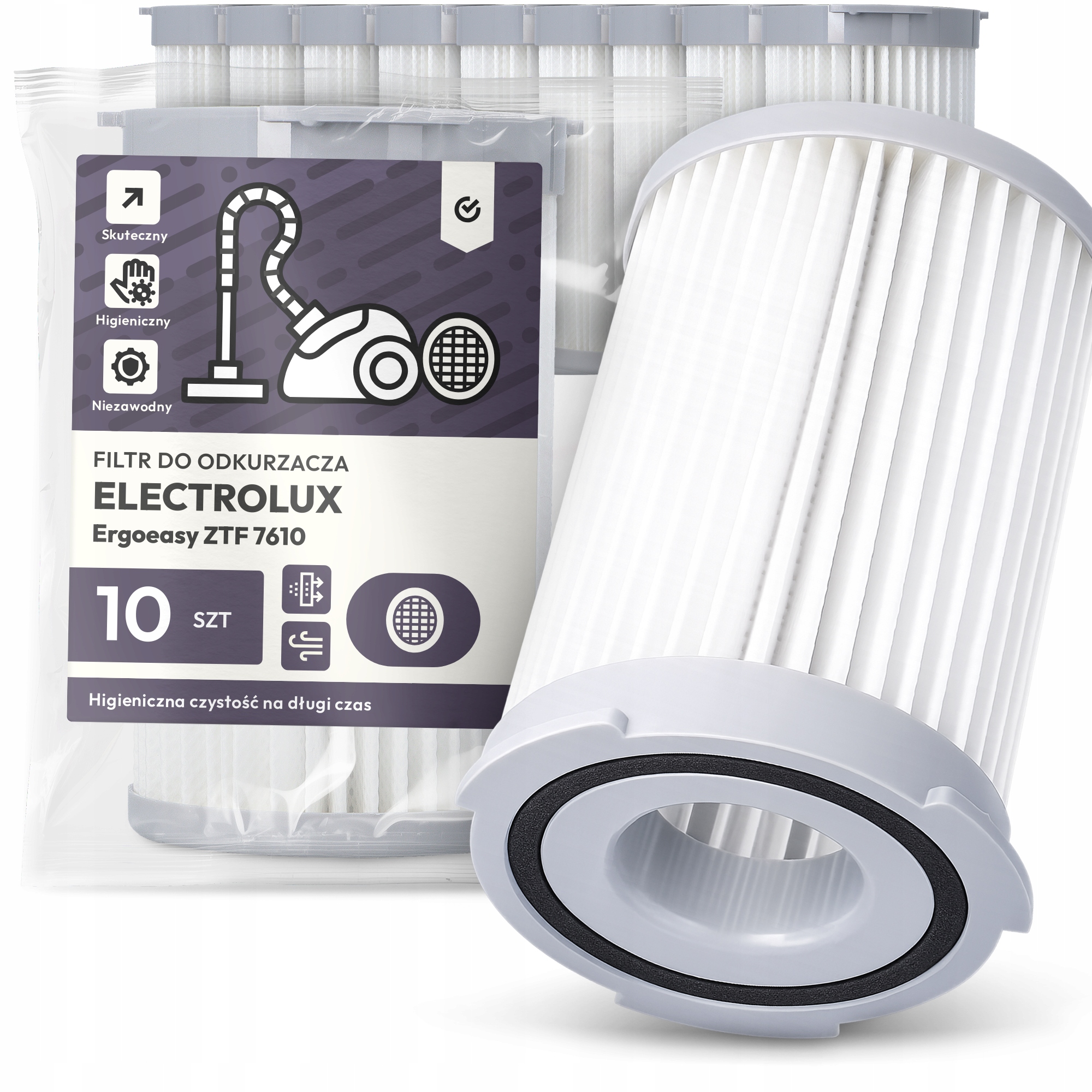 10 x Vzduchový Filtr pro vysavač Electrolux Ergoeasy Ztf 7610 Hepa Em-w