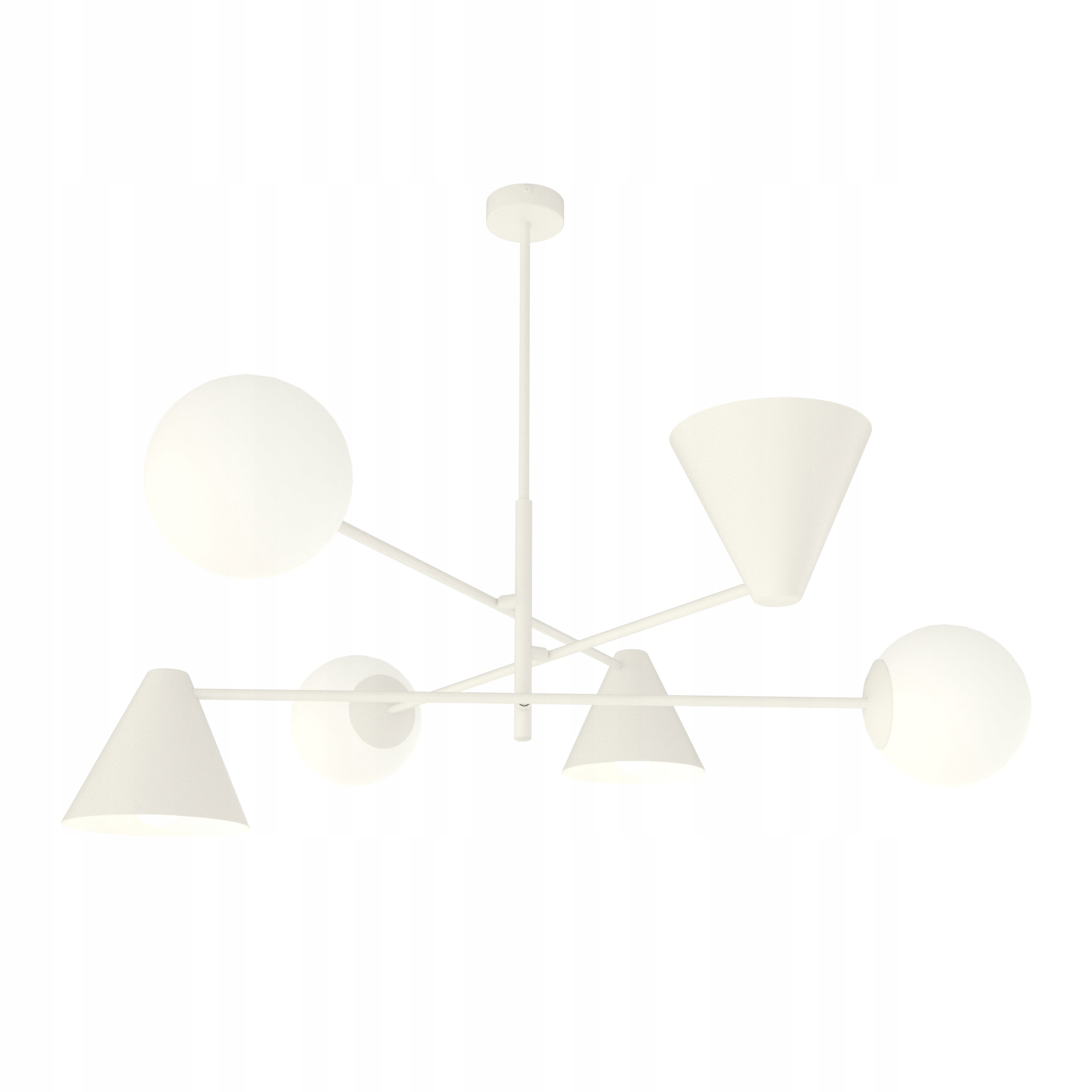 Veľká závesná lampa Inez luster 86 cm Biela 6 svetelných bodov E14, štýlová