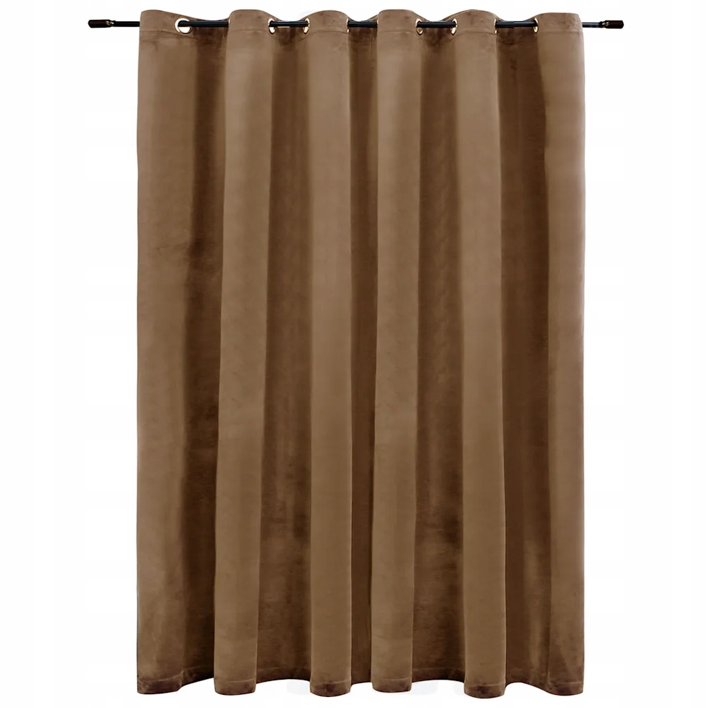 Elegantní sametová Závěs béžová 290 x 245 cm s kovovými kolečky