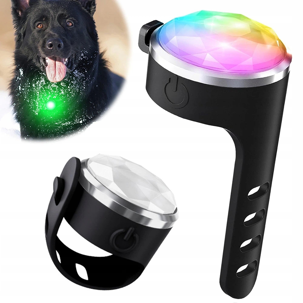 Rgb obojkové světlo pro psa kočku 8 režimů, lehká konstrukce
