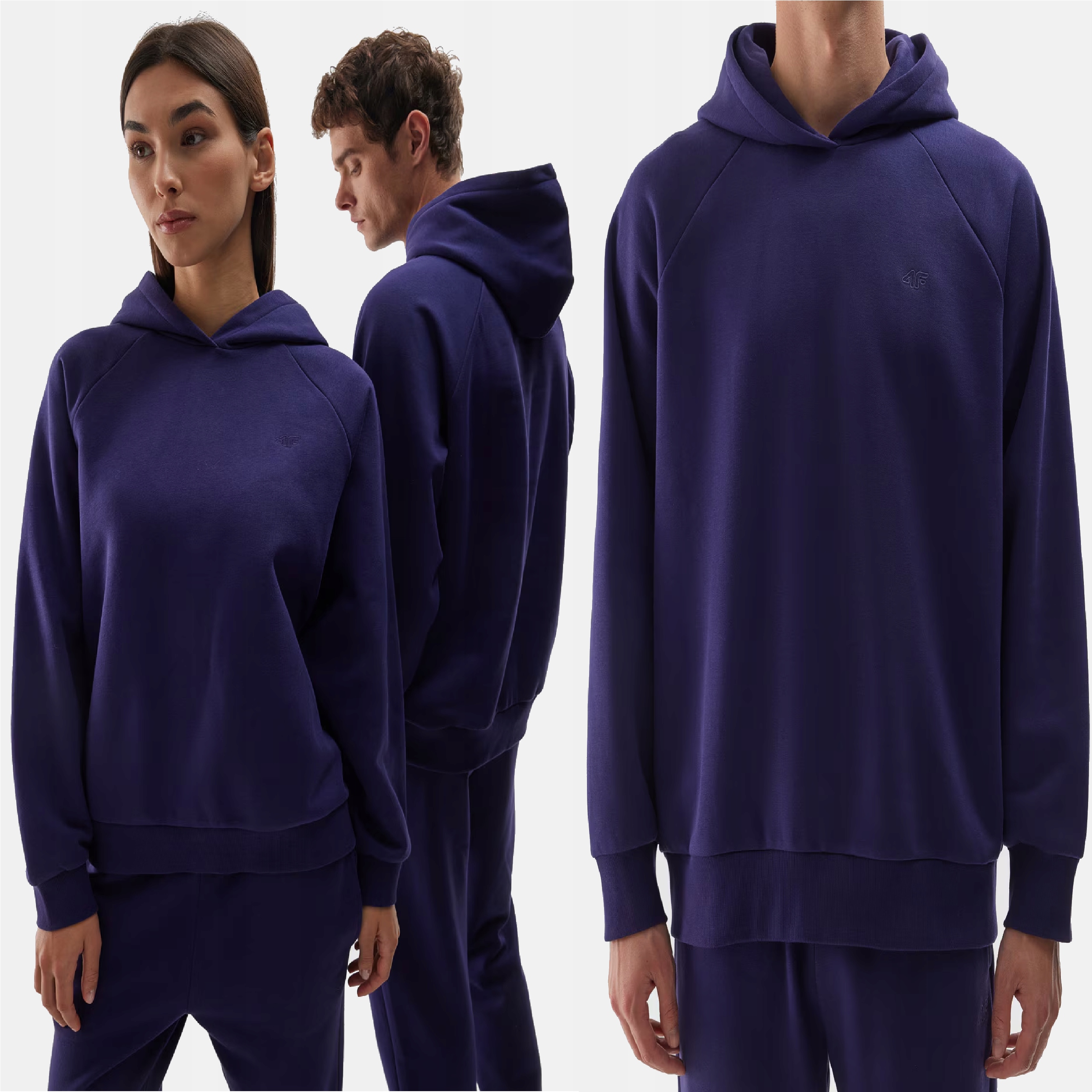 Tepláková Mikina 4F Unisex L Pánská Dámská S Kapucí TSWSU1314 AW24