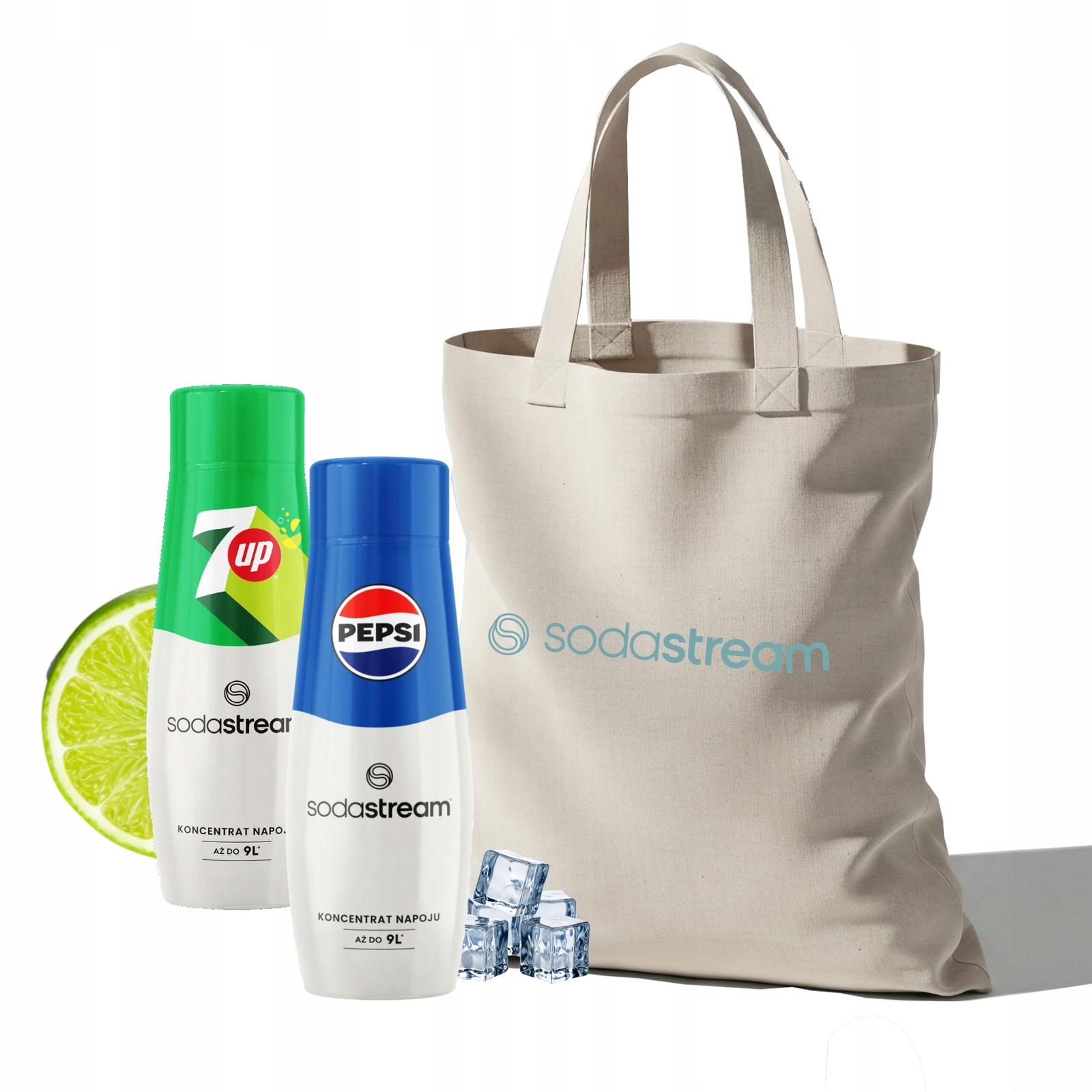 Zestaw Syrop koncentrat do wody SodaStream Pepsi, 7up 2x440 ml Torba GRATIS
