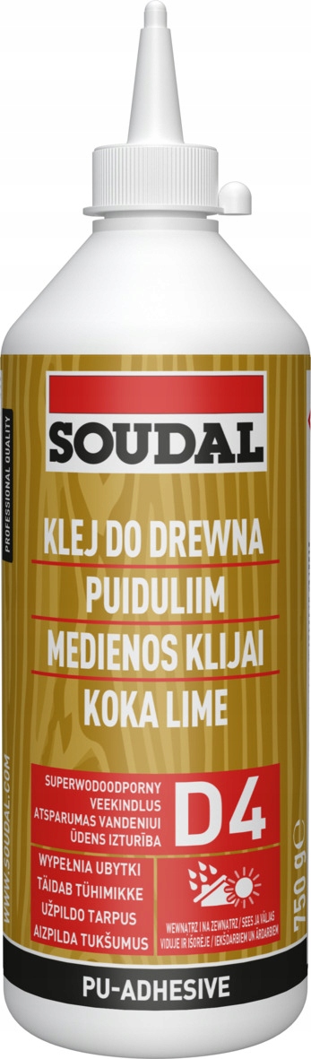 SOUDAL wodoodporny poliuretanowy klej do drewna 66a - D4 250ml
