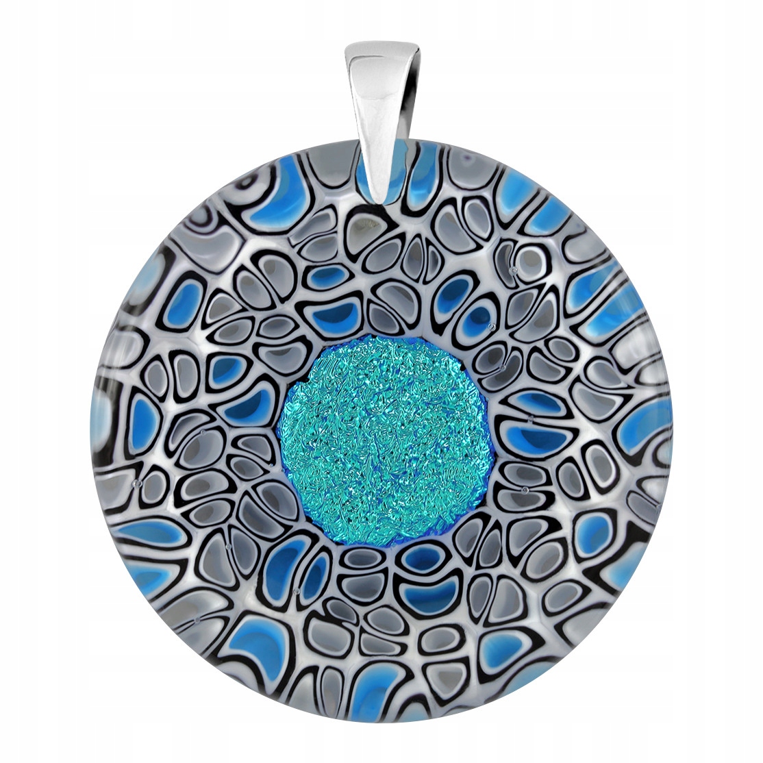 Přívěsek Harf dámský modrý sklo murano kolečko