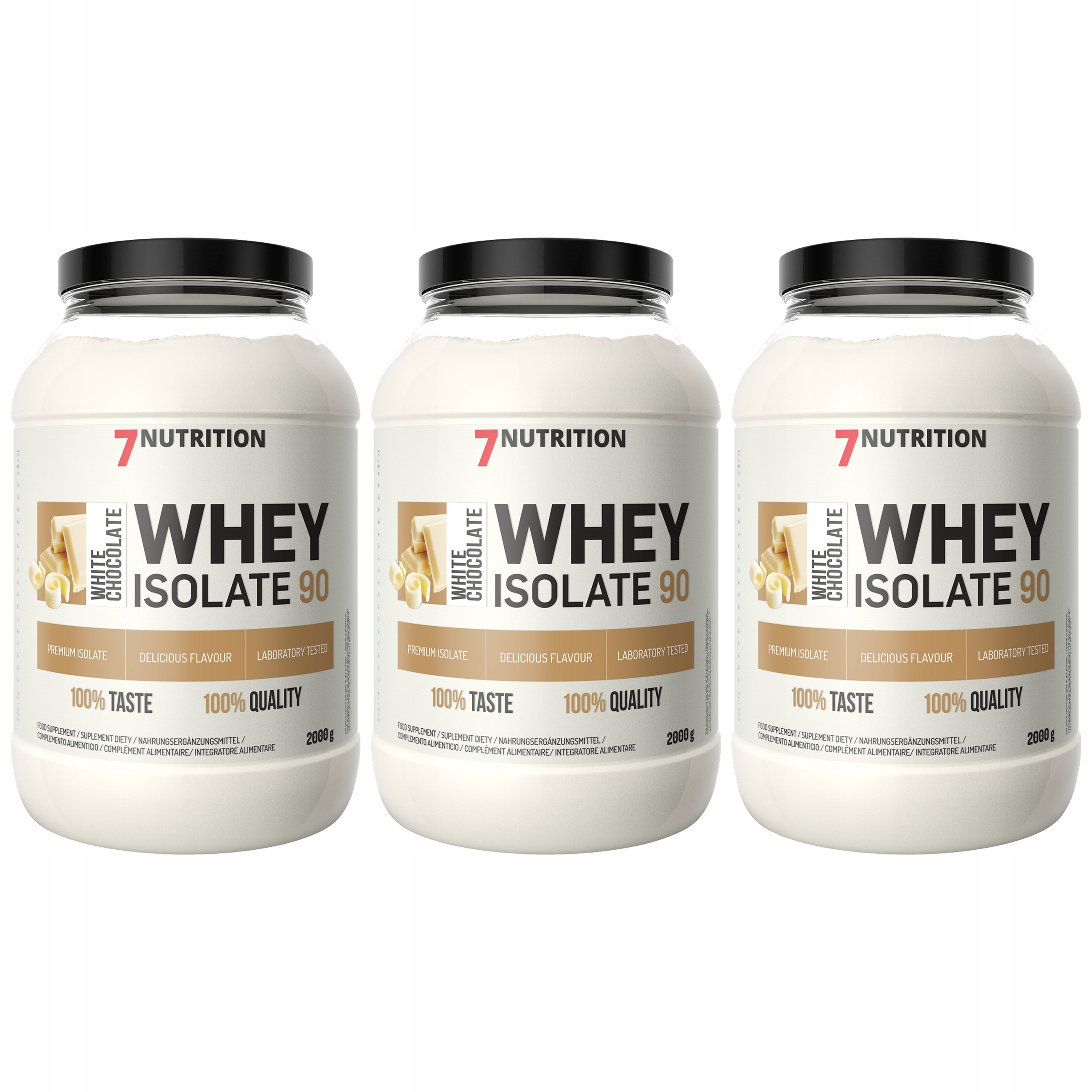 3x Proteinový izolát Wpi 90 Syrovátkový 2000 g Hmotnost Svaly 7 Nutrition