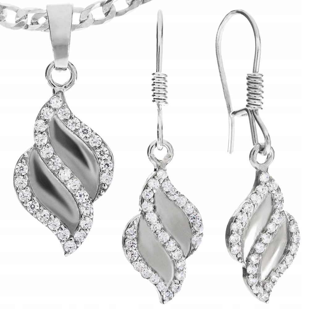 Okouzlující Stříbrný Komplet Vln Ryzost 925 Jako Dárek